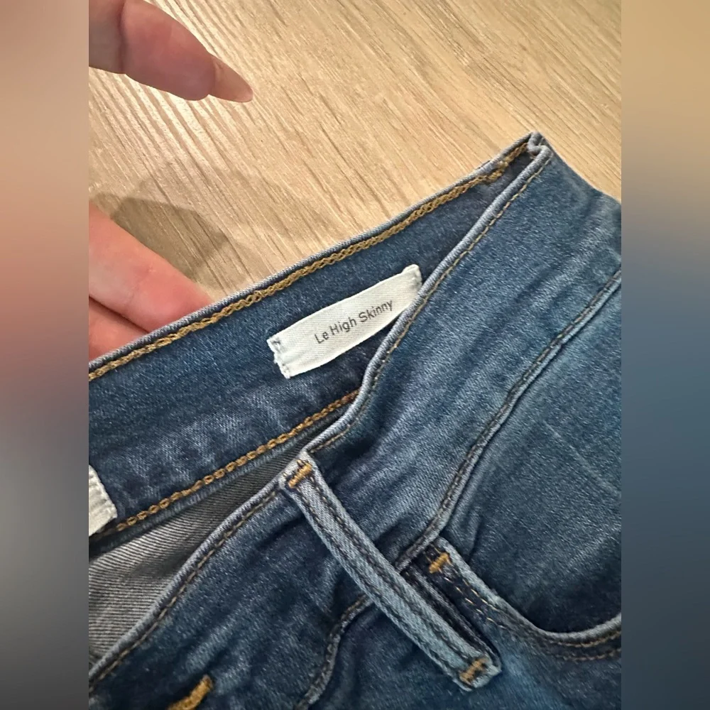 FRAME Le High Skinny Triangle Raw Hem‎ Jeans Sulham Wash Size 30 - Picture 5 of 9